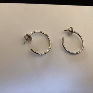 Silver Tone Loop Pierced Earrings